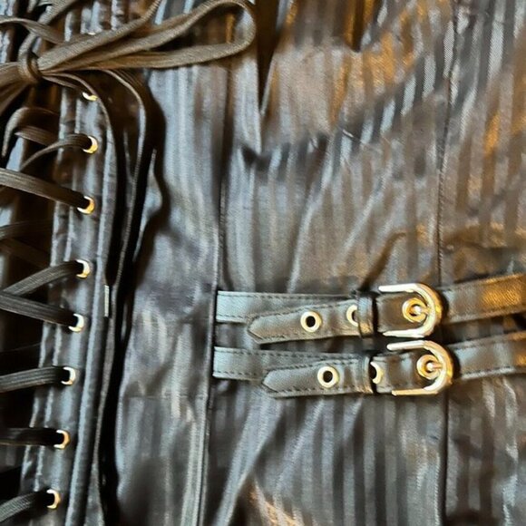 Steampunk Corset Satin Pinstripe Vest - NWT - Picture 3 of 8